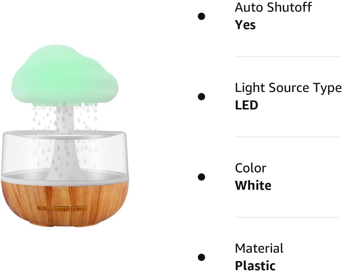 Regenwolken Luftbefeuchter, Regenwolken-Nachtlicht,  Diffuser Luftbefeuchter Mit 7 Farben Led-Lichtern/Luftbefeuchter Schlafzimmer, Wassertropfen Sound Für Schlafen/Entspannung