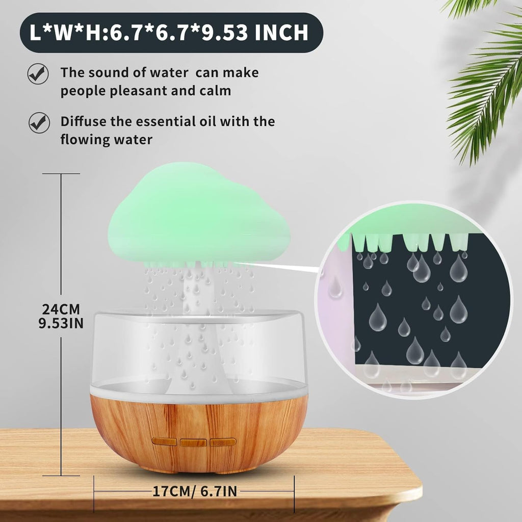 Regenwolken Luftbefeuchter, Regenwolken-Nachtlicht,  Diffuser Luftbefeuchter Mit 7 Farben Led-Lichtern/Luftbefeuchter Schlafzimmer, Wassertropfen Sound Für Schlafen/Entspannung