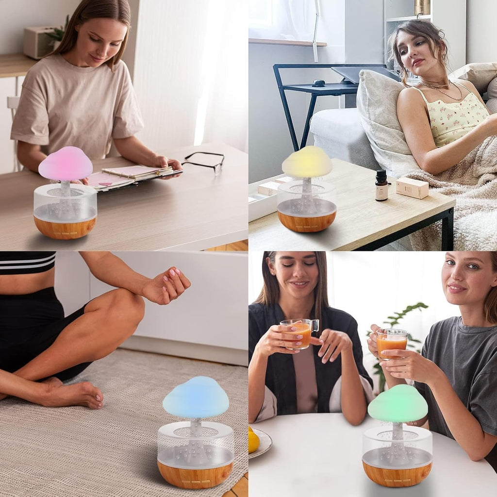 Regenwolken Luftbefeuchter, Regenwolken-Nachtlicht,  Diffuser Luftbefeuchter Mit 7 Farben Led-Lichtern/Luftbefeuchter Schlafzimmer, Wassertropfen Sound Für Schlafen/Entspannung